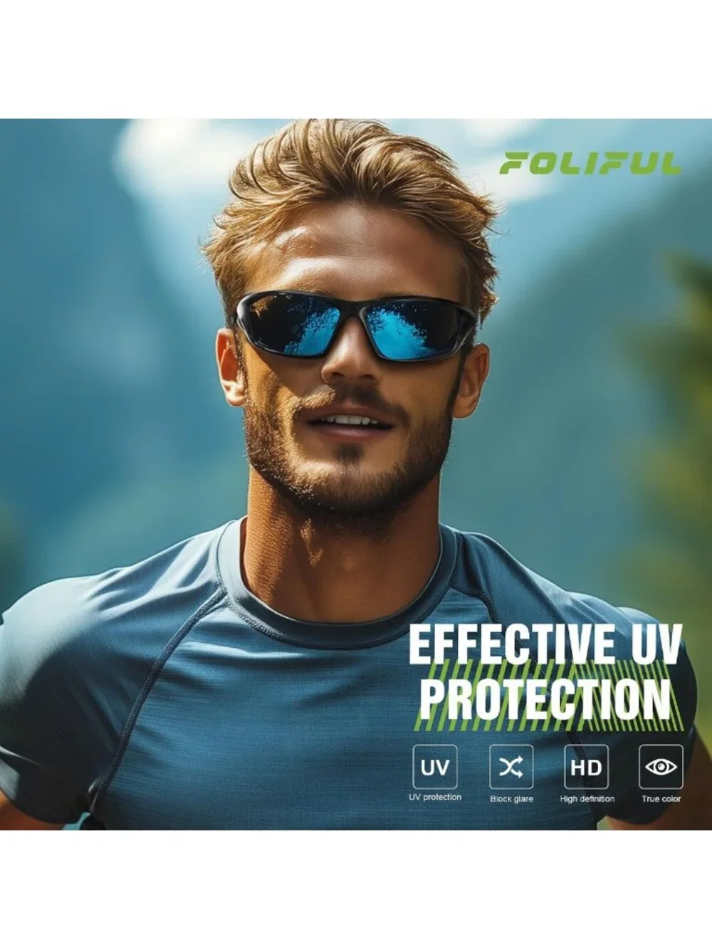 3 Pack Polarized Sports Sunglasses - UV Protection, Wrap Around for Cycling